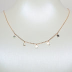 Celestial Moon and Stars Necklace | 10k Solid Gold