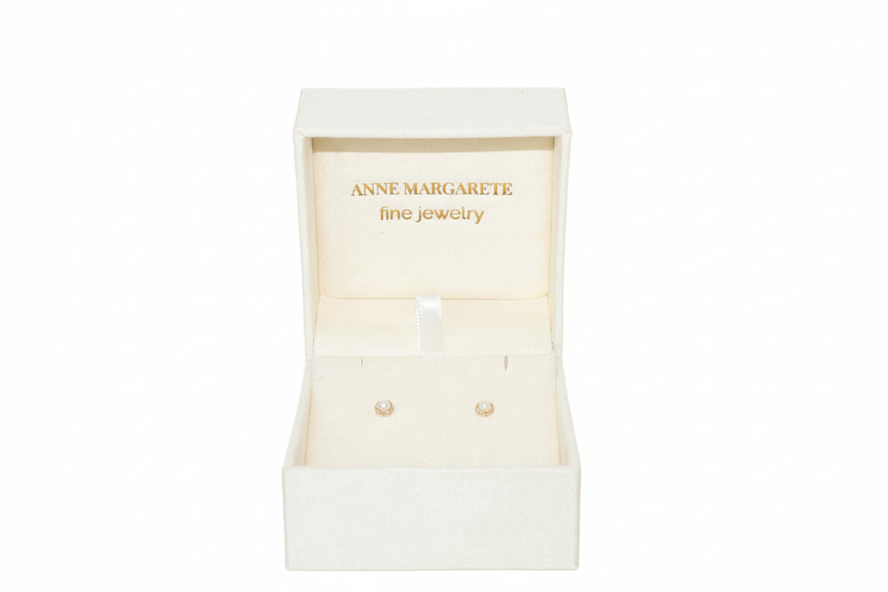 Freshwater Pearl Stud Earrings | 10k Solid Gold