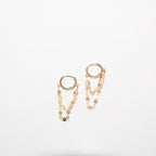 Double Chains Huggies Earrings | 10k Solid Gold