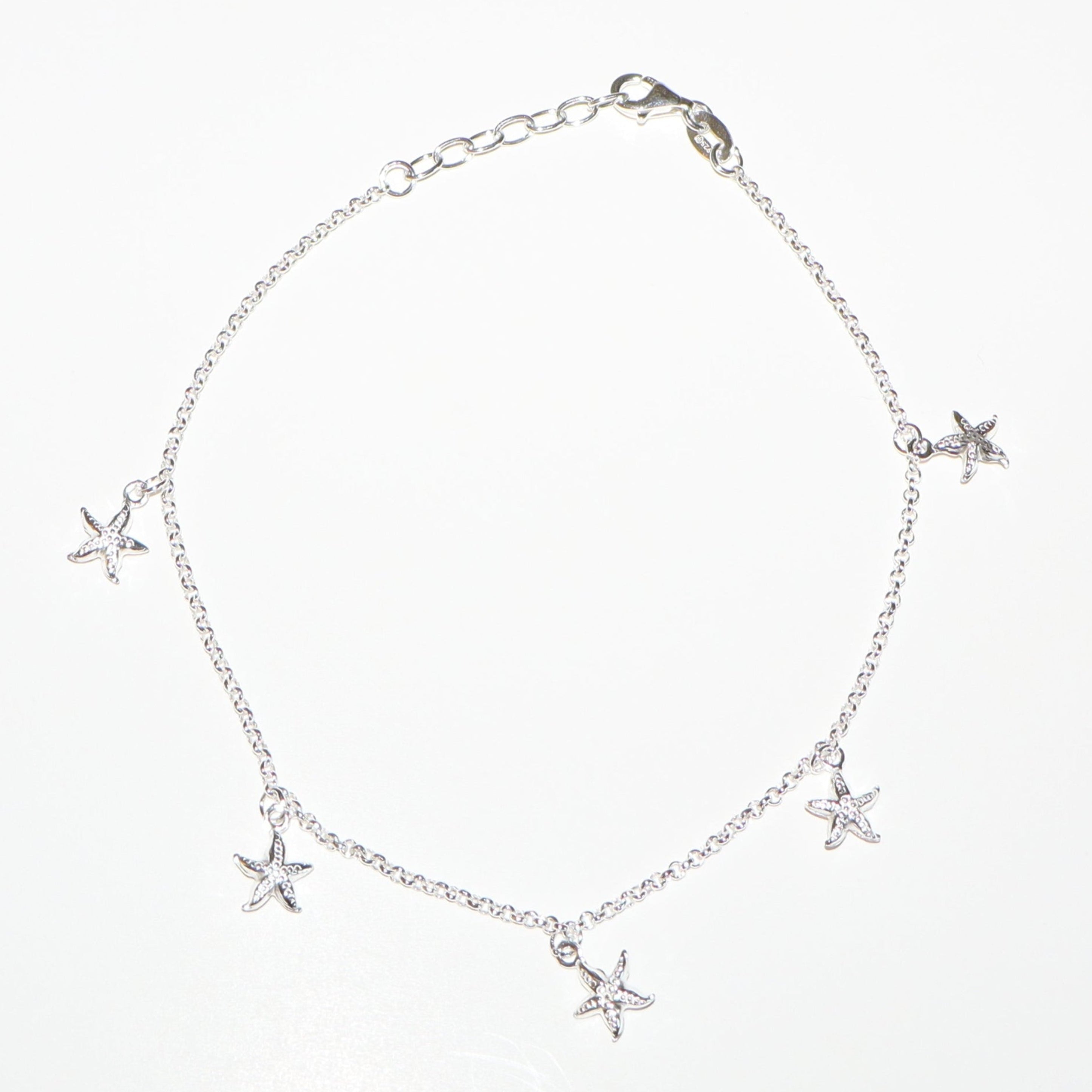 Starfish Station Anklet | Sterling Silver