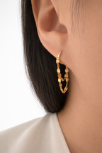 Double Chains Huggies Earrings | 10k Solid Gold