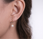 Freshwater Pearl Dangling Earrings | 10k Solid Gold